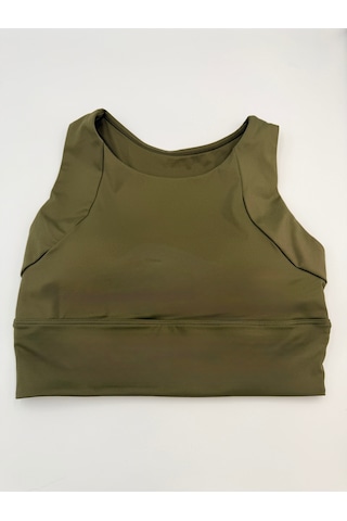 Sculpt Spor Sütyeni Yüksek Destek Toparlayıcı Fitness Yoga Spor Bra Haki