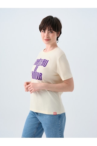 Regular Fit Kadın Tshirt K.kol Bej