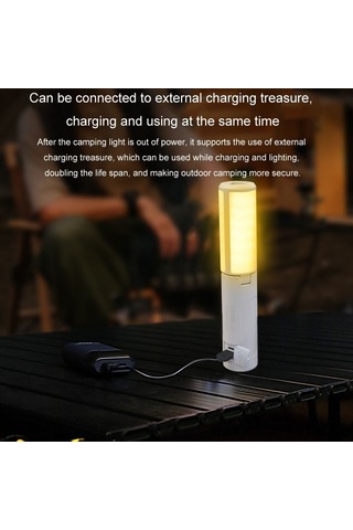 Sones 3500mah M26 Katlanabilir El Lambası Taşınabilir Üçlü Yaprak Kanca Açık El Feneri Çok Fonksiyonlu Kamp Işık Beyaz