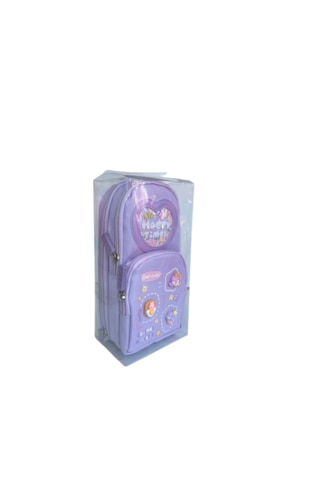 Astral İthal Happy Times Çift Bölme Kalemlik 10850 Çift Gözlü Geniş Hacim Şık Ve Kullanışlı Tasarım Lila