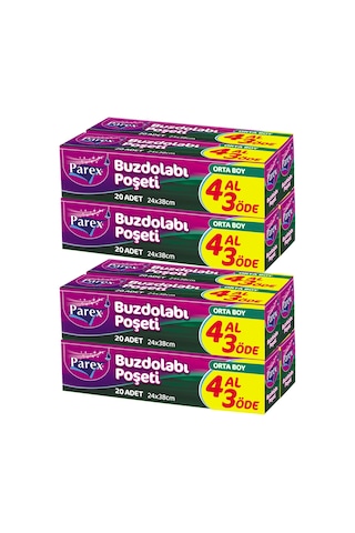 Buzdolabı Poşeti Orta Boy 4 Al 3 Öde 4 20 24 X 38 Cm İkili Set