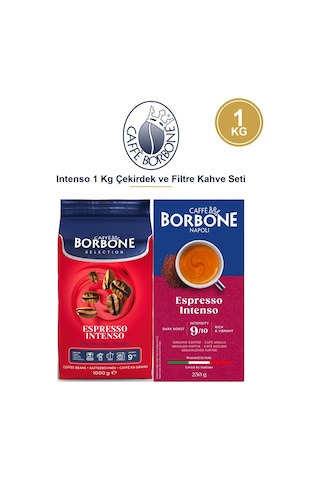 Caffe Borbone Espresso Intenso 1 Kg Çekirdek Kahve + Filtre Kahve Seti Napoli Usulü İtalyan Espresso Diğer Caffe Borbone Espresso Intenso 1 Kg Çekirdek Kahve + Filtre Kahve Seti Napoli Usulü İtalyan Espresso Diğer