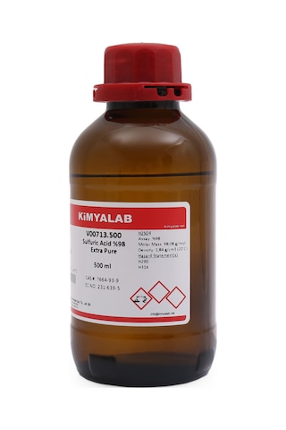 Sülfürik Asit %98 Cam - Sulfuric Acid Extra Pure H2SO4 500 ML