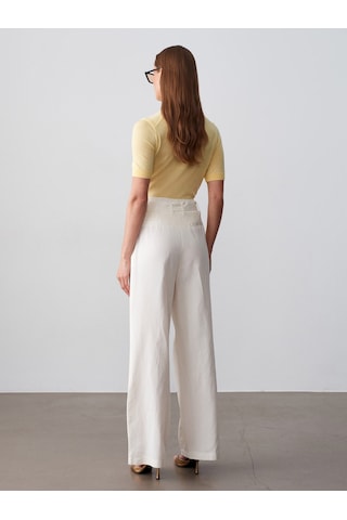 Dilvin 72673 Kemerli Pantolon-beyaz