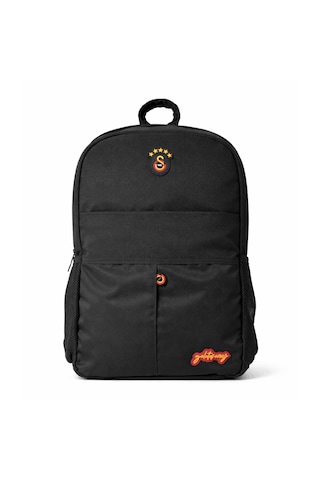 Galatasaray Lisanslı Su İtici Kumaşlı Siyah Sırt Çantası - Laptop Bölmeli