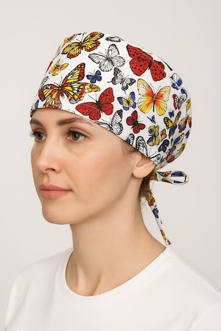 Kelebek Desenli Doktor Hemşire Aşçı Hastane Bonesi Bandana M456