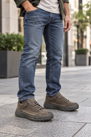 In Step Suara Erkek Kahve Deri Outdoor Trekking Ayakkabı Dayanıklı Ve Konforlu Günlük Ayakkabı