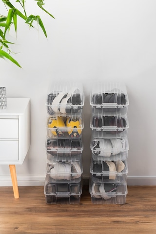 Porsima 3207 10 Adet Erkek Ayakkabı Saklama Kutusu - Şeffaf Pratik Ayakkabı Kabı Düzenleyici Saklama Seti ŞEFFAF