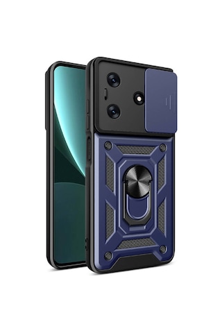 Teleplus Tecno Spark 10c Kılıf Magnetik Standlı Kamera Korumalı Slide Sürgülü Cover Kapak