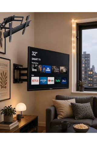 Hareketli Tv Duvar Askısı 32 55 İnç Döner Eğimli Televizyon Apara