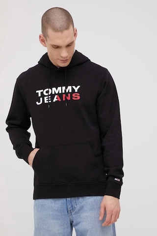 Tommy Hilfiger Kapüşonlu Erkek Sweat Siyah