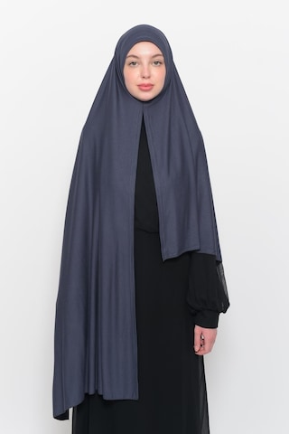 Hazır Pratik Geçmeli Lüks Düz Penye Şal Çapraz Hizalı Füme