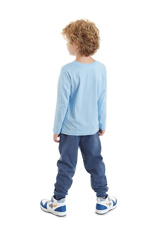 Denokids Helikopter Erkek Çocuk Uzun Kollu T-shirt Pantolon Takım Mavi Açık Mavi