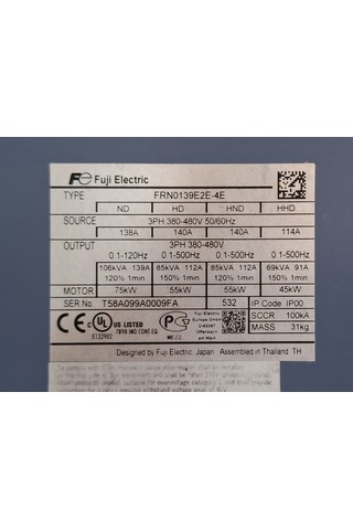 Fuji Frenic-ace Frn0139e2e-4e 55/75kw Sürücü 55/75kw 114/140a 3 Phease Driver