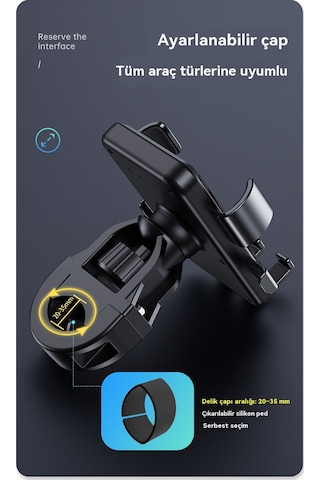 Elektrikli Bisiklet Telefon Tutacağı, Motosiklet Navigasyon Tutacağı, Araç İçi Telefon Tutacağı Black