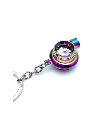 Yaleker Led Işıkli Metal Turbo Anahtarlık - Şık Ve Dayanıklı Araç Aksesuarı Çanta---renk