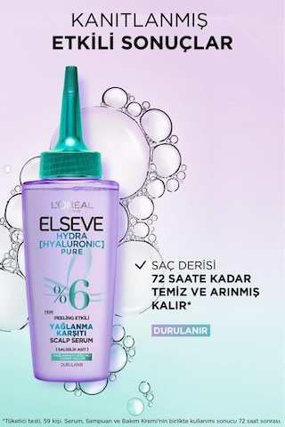 ELSEVE Hydra Pure Salisilik Asit içeren Yağlanma Karşıtı Nemlendirici Şampuan + Saç Derisi Serum Seti