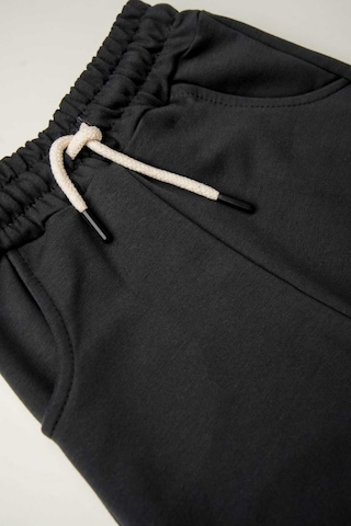 Heyadventure Erkek / Kız Çocuk Jogger Eşofman Altı Cepli Paçası Kaşkorseli Siyah Siyah