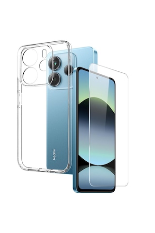 Xiaomi Redmi Note 14 4g Şeffaf Kılıf / Cam Ekran Koruyucu Seti
