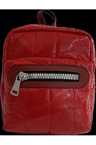 Sentt Parlak Deri Çift Fermuarlı Çanta