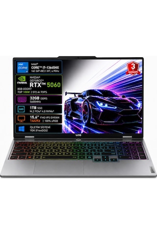 Lenovo LOQ 15IRX10 83JE01CXTR-03 i7-13645HX 32 GB 1 TB SSD RTX5060 15.6" Free Dos Dizüstü Bilgisayar
