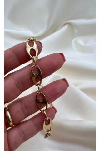 Bb Çelik Zincir Bileklik Altın - Gold