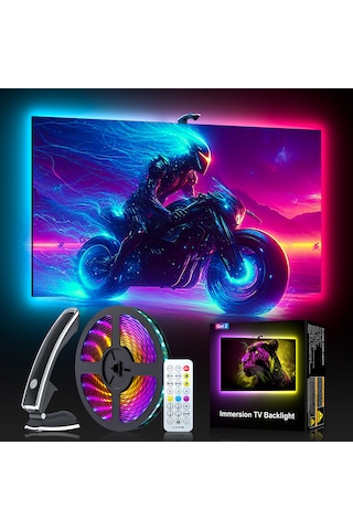 İdragon Tv Sync Rgbıc Ambilight Led Tv Arka Aydınlatma, 3.8 Metre, Mobil Uygulama Ve Kumanda Kontrollü, Müzik Senkronizasyonlu, 55-65 İnç Tv Uyumlu Dx23014 Çok Renkli
