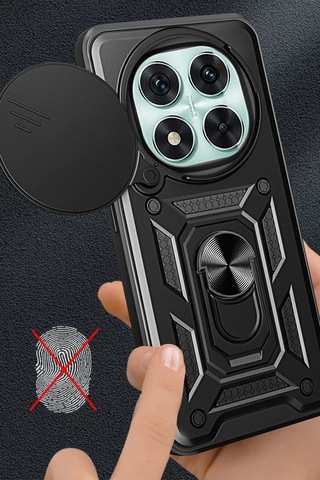 Xiaomi Redmi Note 14 Pro 4g Uyumlu Kılıf Pars Lens Yüzüklü Silikon - Siyah