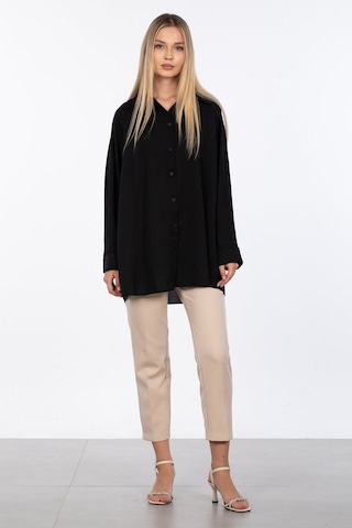 Barrels And Oil Klasik Tunik Gömlek - Siyah-Siyah