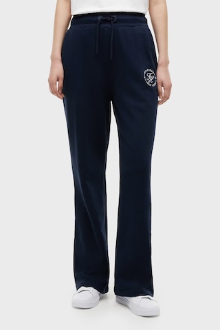 Tommy Hilfiger Pamuklu Regular Fit Düz Paça Pantolon Kadın Pantolon Ww0ww51097 C1g Lacivert