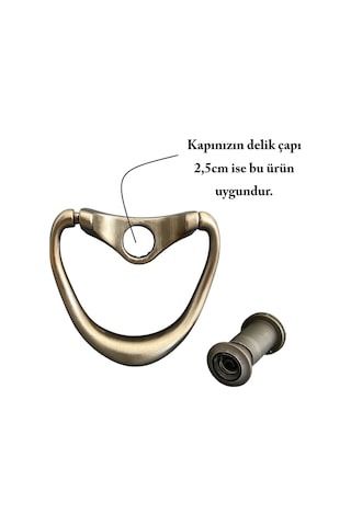 Homdep Dürbünlü Çelik Kapı Damla Model Taktak Tokmağı Delik Çapı 2,5cm Renk: Gümüş Gri