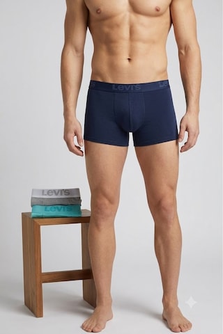 Levi's 3'lü Paket Pamuklu Basic Sportswear Logo Boxer Trunk Koyu Siyah