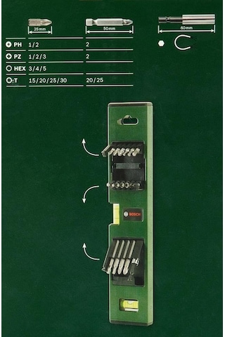 Bosch Professional Accessories Su Terazili Vidalama Seti, Yeşil,