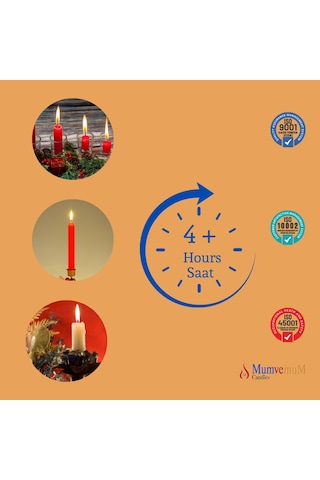 6 Lı Kahve Rengi Bakkal Mum Kahverengi