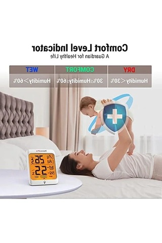 Dokunmatik Ekranlı Dijital Termometre, Hava Konfor Göstergeli