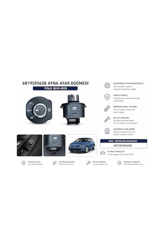 Polo Ayna Ayar Düğmesi 6r1959565b 2010-2025