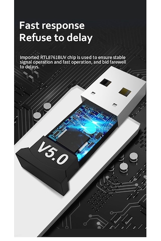 PrimeX PX-BTU50 Bluetooth 5.0 Mini USB Dongle Adaptör