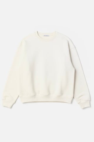Feg Store Kadın Bisiklet Yaka Beyaz Oversize Sweatshirt