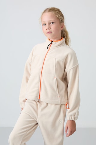 Tommy Life Bej Kalın Yumuşak Dokulu Standart Fit Nakışlı Polar Kız Çocuk Sweatshirt - 75157 Bej