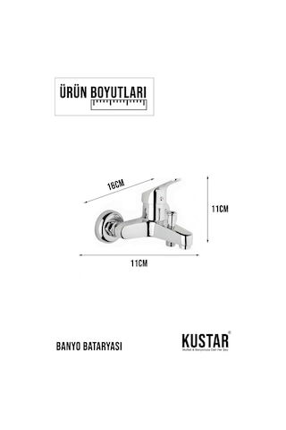 Kustar Mix 3'lü Duş + Mutfak + Lavabo + Banyo Batarya Seti Krom