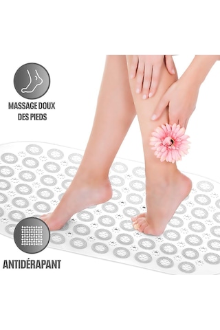 Dln Shop Masajlı Silikon Banyo Paspası Vantuzlu Banyo Ve Duş Kaydırmazı Beyaz Renk V-142 Beyaz