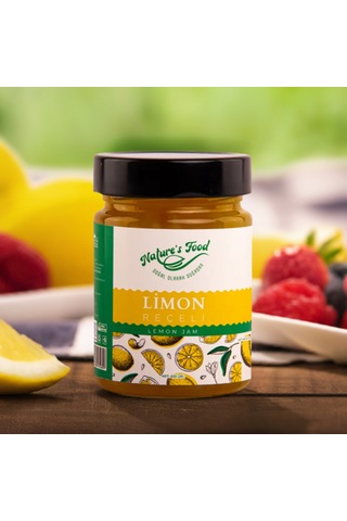 Limon Reçeli Premium Series 400gr Cam Şişe %65 Limon Doğal İçerik Doğal Tat, Nature's Food