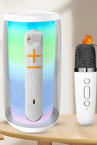 Newface Pluse 6 Mikrofonlu Rgb Kablosuz Hoparlör Csmtex - 82 - Beyaz