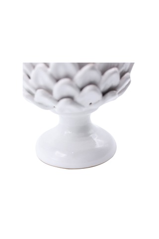 Dekoratif Kozalak 21 Cm Beyaz