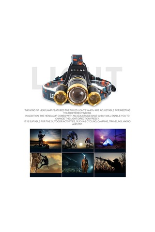 Ayarlanabilir T6 Led Far Ipx4 Su Geçirmez Kısılabilir Uzun Menzilli Projektör Siyah