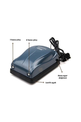 Aquawing 908 Çift Çıkışlı Akvaryum Hava Motoru 5w - 2x4 Litre Min
