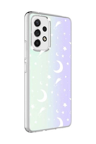 Samsung Uyumlu Galaxy A13 4g Kılıf Zore M-blue Desenli Kapak Moon No4