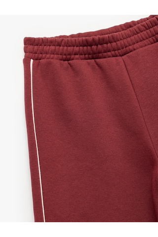 Koton Beli Lastikli Geniş Paça Eşofman Altı Bordo 7wkg40020ak