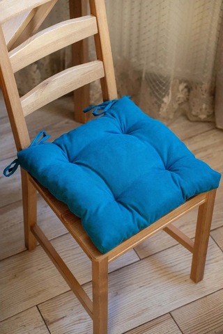 Slavıca Sandalyeye Takılan Bağcıklı Kare Yastık 40x40cm 363124948 Turkuaz