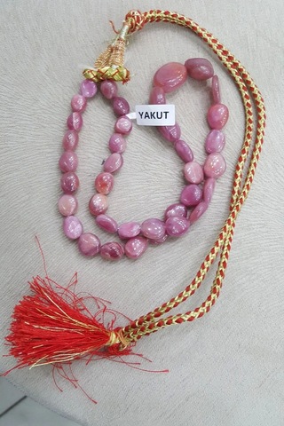 Yakut Kolye Doğal Taş Yakut 1 Cm Taşlı Kolye Yakut Gücün Taşı Çok renkli